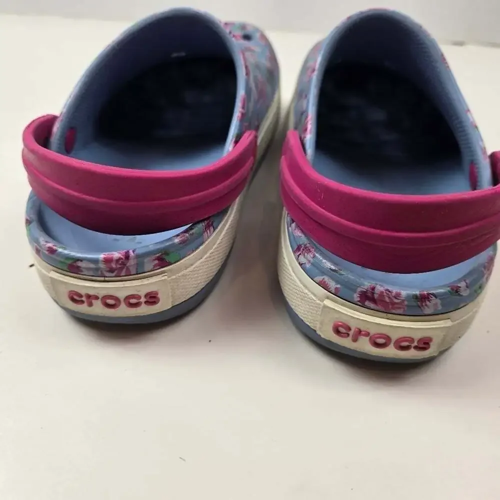 Crocs Kids  Pink floral clog water shoes  size J1